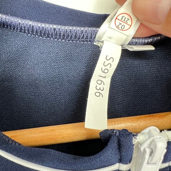 Azura Pool Surf Ryder Rash Vest Navy Blue White Trim Long Sleeve Rash Guard 6 - Picture 6 of 10